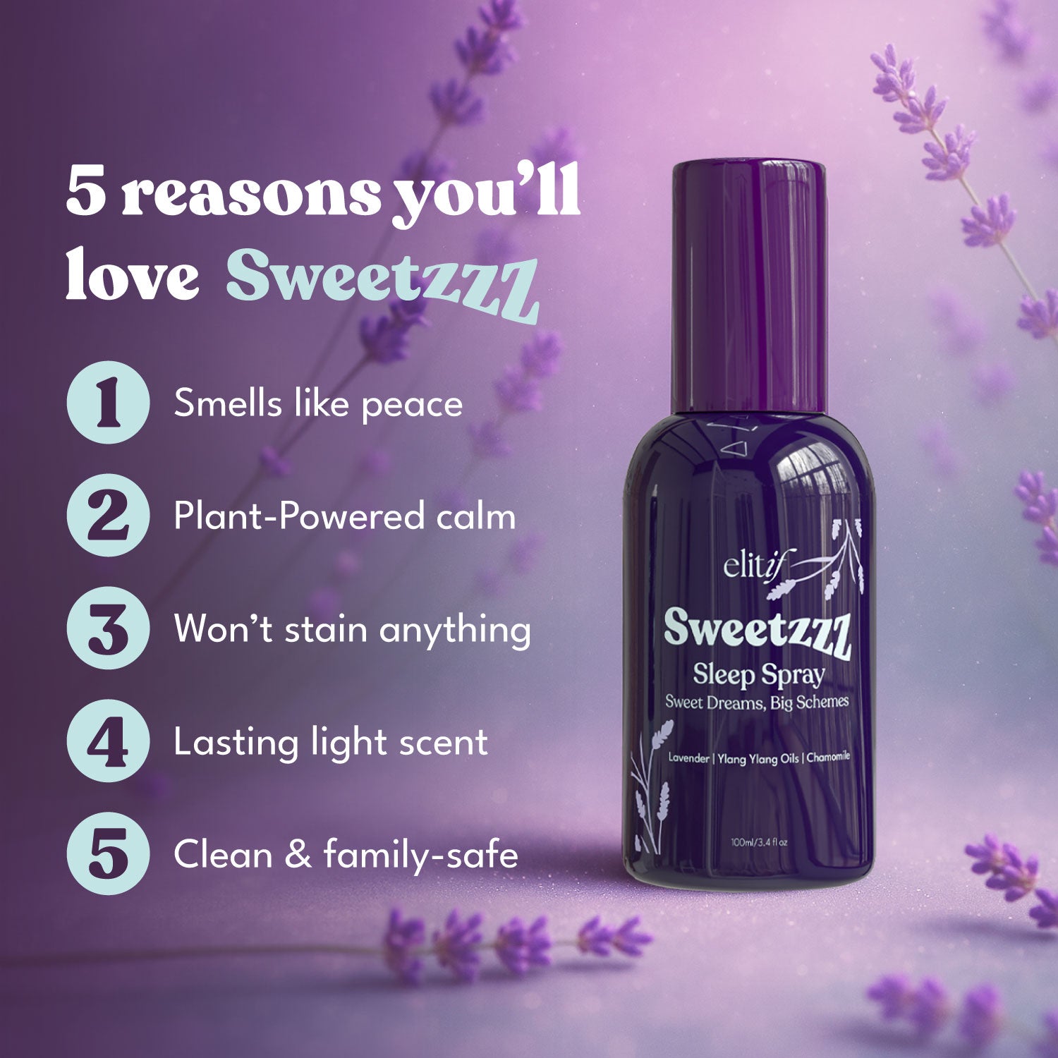 Sweetzzz Lavender Pillow Spray – Natural Aromatherapy Mist for Relaxation & Sleep
